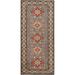 Geometric Kazak Oriental Runner Rug Hallway Hand-Knotted Wool Carpet - 2'1" x 6'0"