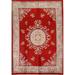 Red Art-Deco Chinese Vintage Area Rug Handmade Wool Carpet - 9'0" x 12'0"