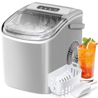 YUKOOL Countertop Ice Maker,Handle Portable Ice Maker,24H/26lbs,6Min/9 Ice Cubes.