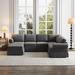 108.6" Fabric Upholstered Modular Sectional Sofa, U-Shaped Comfy (5-Seat) Couch with Removable Ottoman for Living Room