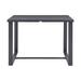 Jax 59 Inch Patio Bar Height Dining Table, Rectangular Tabletop, Dark Gray