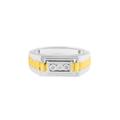 Women's Men'S Yellow Gold Over Silver Diamond Accent Miracle-Set 3 Stone Ridged Band Ring by Haus of Brilliance in Yellow Gold (Size 11)