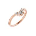 14ct Rose Gold Band Ring Natural Diamond Marquise 4x2mm Polished 0.17 Weight Carat Accented Contour Size N 1/2 Jewelry Gifts for Women