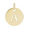 925 Sterling Silver 18ct Yellow Gold Plated Letter Name Personalized Monogram Initial a 10mm Polished Initial Disc Pendant Necklace Jewelry Gifts for Women