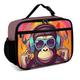 Muishi Music Monkey Reusable Lunch Box Insulated Lunch Bag Cooler Bag Lunchbox Meal Food Container Tote Bag for Women Kids Girls Boy School Camping Hiking Picnic Beach Travel