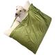 Calming Hooded Dog Bed, Orthopedic Dog/Cat Bed with Hood Blanket, Washable, Removable Dog Sleeping Bags for Small Medium Pet, Soft Fuzzy Comfy Dog Bed Sofa (Color : Green, Size : 75x60x23cm)