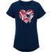 Girls Youth Navy New England Patriots Drip Heart Dolman T-Shirt