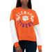 Women's G-III 4Her by Carl Banks Orange/White Clemson Tigers Team Pride Colorblock Pullover Sweatshirt