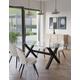 M&S Colby 6 Seater Glass Dining Table - Black, Black,Oak