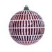 Vickerman 733547 - 4" Red Etch Line White Brush Christmas Tree Ornament (6 Pack) (N232603D)