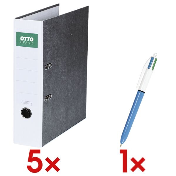 OTTO Office Re 5x Ordner »Future« breit inkl. 4-Farb-Kugelschreiber »4 Colours« weiß, 8x32x28.5 cm Image