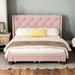 Classic Pink Queen Size Storage Bed Linen Solid MDF Upholstered Platform Bed with Two Drawers For Home