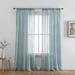 Home & Linens Toronto Faux Linen Textured Semi Sheer Light Filtering Window Pole Pocket Curtains Panels - Set of 2