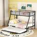 Twin over Full Bed with Sturdy Steel Frame, Bunk Bed with Twin Size Trundle, Two-Side Ladders