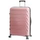 Infinity Leather Rose Gold 8 Wheel Hard Shell Strong Cabin Suitcase Set Luggage