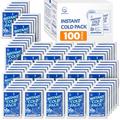 100 Packs - Instant Cold Pack - Disposable Instant Ice Packs for Injuries | Cold Compress Ice Pack for Pain Relief, Swelling, First Aid, Toothache, Perineal Ice Packs for Postpartum, 6 x 4.5 in