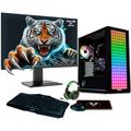 Fierce PC Gaming 24" Monitor Bundle - AMD Ryzen 5 5600G 3.9GHz, AMD Vega 7 Graphics, 16GB RAM 3200MHz, 1TB M.2 NVME SSD, Windows 11,Keyboard,Mouse, Headset