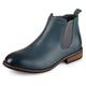 Vance Co. Mens Faux Leather High Top Round Toe Chelsea Dress Boots Blue Wide Size: 8 Wide