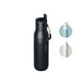 LARQ Bottle Flip Top 17oz - Insulated Stainless Steel Water Bottle with Straw | Thermos, BPA Free | Reusable Water Bottle for Sports, Gym, and Travel | Keep Drinks Cold for 24 Hours, Obsidian Black