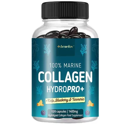 Collagène marin injuste avec acide hyaluronique biotine et myrtille complexe 1400mg hydrolysé de