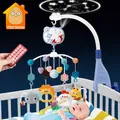 Baby Toy 0 12 Months Rattle Musical Crib Mobile Remote Rotating Projector Bed Bell Night Light