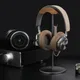 Black Walnut Wood & Aluminum Headphone Stand Nature Walnut Gaming Headset Holder with Solid Metal
