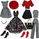 Doll Clothes Deluxe Fashion Pack Tea TIME Black & RED Classic Set for 11.5” Doll