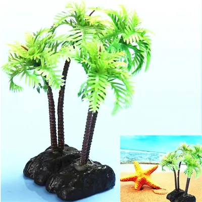 Artificial Aquarium Plants Plastic Coconut Palm Trees Ornament Fish Tank Water Plants Aquarium Decoration