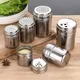 Stainless Steel Barbecue Spice Jars Salt Shaker Pepper Bottle Flour Fine Sieve Tool Home Condiments