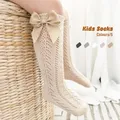 New Summer Kids Girls Mesh Sock Bows Breathable Soft Children Cotton Socks Knee High Spanish Infant