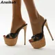 Aneikeh-Mules Extrêmes à Talons Hauts pour Femme Sandales à Plateforme Pantoufles Diapositives à