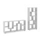 Skraut Home - Designregal - 161 x 69 x 25 cm - Vertikales oder horizontales Bücherregal - Zick-Zack-Modell - Einfache Montage - Sehr widerstandsfähig - Weißes Holz