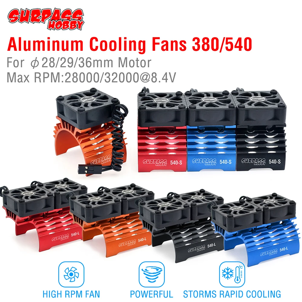 SURPASS HOBBY RC Motorlüfter Kühlkörper für 380 390 540 550 bürstenloser Motor 28/29/36 mm