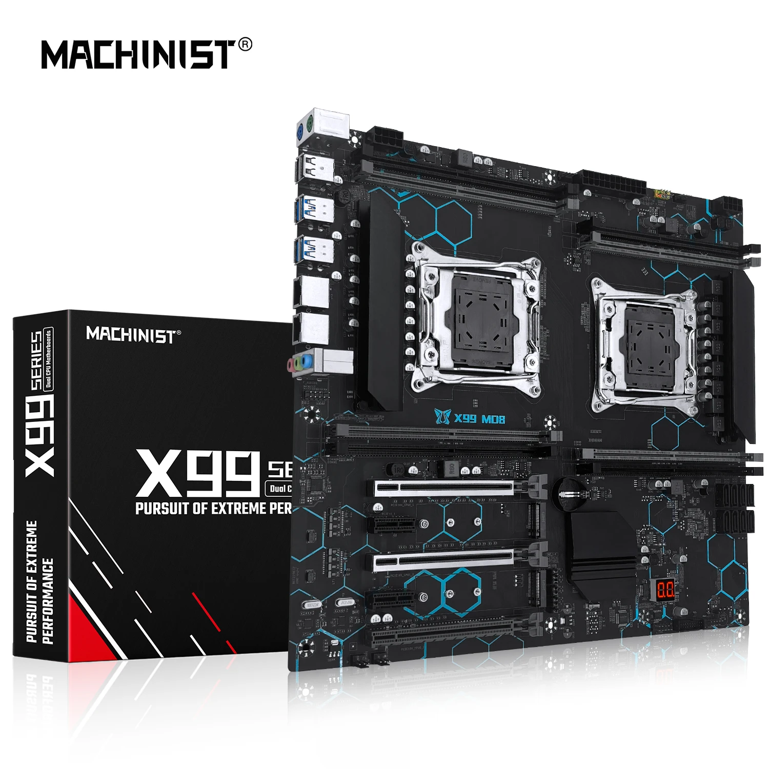 MACHINIST X99 Dual LGA 2011-3 Motherboard Unterstützung DDR4 ECC/Desktop RAM Intel XEON E5 V3/V4 Prozessor SATA3 M.2 NVME X99 MD8 Image