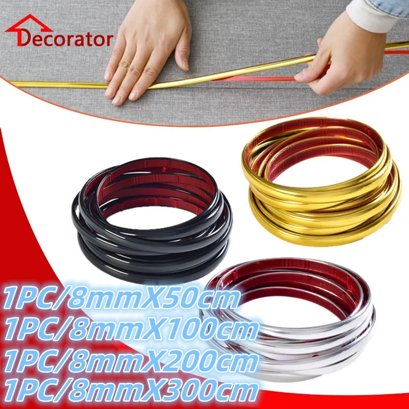 Metall PVC Selbstklebende Fliesenaufkleber Band Boden Wasserdichte Wand Lücke Dichtungsstreifen Fliesen Schönheit Nahtaufkleber Heimdekoration