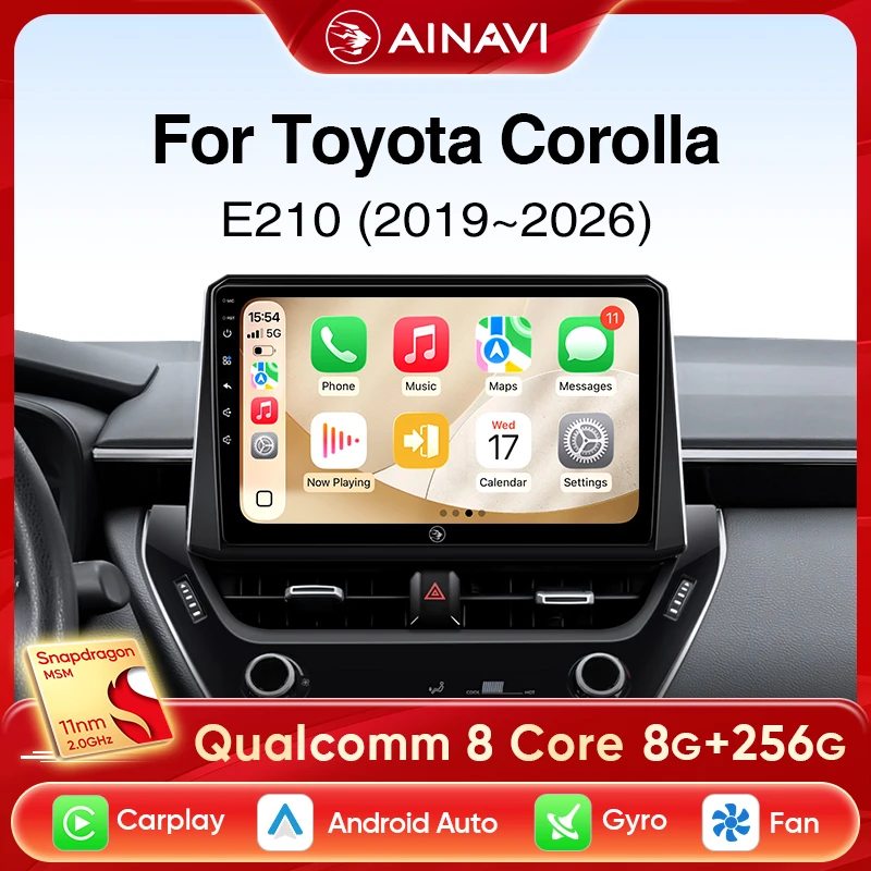 Ainavi Auto Multimedia Für Toyota Corolla 2019-2026 E210 Drahtlose Carplay Android Auto 4G Auto Radio DSP stereo IPS Bildschirm 2 Din Image