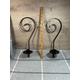 Vintage Iron Swirl Wall Hanging Candle Sconce-Set of 2 | Wall Mounted Black Candle Holder | Metal Scrollwork Wall Hanging | Black Wall Decor