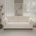 Velvet Upholstered Loveseat Sofa Track Arms Sofa with Nail Head Trim Backrest