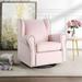 Pink PU Leather Swivel Chair, Metal Floor, Comfortable Armrests