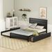 Modern Metal Storage Platform Bed with Twin Size Trundle and 2 Drawers(wheels), Black