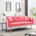 Velvet Convertible Futon Sofa Bed, Loveseat Lounge Couch Sleeper Sofa