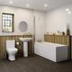 Affine Bathroom Suite 1600mm x 700mm Single Ended Square Bath Toilet WC Basin Pedestal