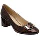 Lotus Womens Aubrey Patent Slip-On Block Heeled Pump Shoes ULS443TP 5 UK
