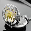 Montre de poche à quartz avec logo araignée en argent pour hommes et enfants collier exquis