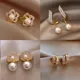 Luxus Gold Farbe Super Fee Zirkon Perle Tropfen Ohrringe für Frauen Mädchen elegante Ohrring