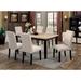 2 Pc Fabric Armless Dining Chairs High Back Side Chairs with Nailhead