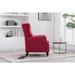 Lean Back Accent Chair Velvet Wingback Chairs Tufted Cushions Arm Sofa Chairs for Livingroom Lounge Chairs, Rose Red Linen
