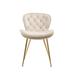 Velvet Upholstered Dining Chairs Ergonomic Accent Chairs Modern Armless Side Chairs with Polished Gold Legs (Set of 2)