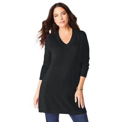 Plus Size Women's CashMORE Collection V-Neck Sweat...