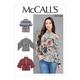 McCall's Patterns M7836E5 McCall's M7836 Women's Pullover Puff Sleeve and Cold Shoulder Shirt Sewing Patterns, Sizes 14-22